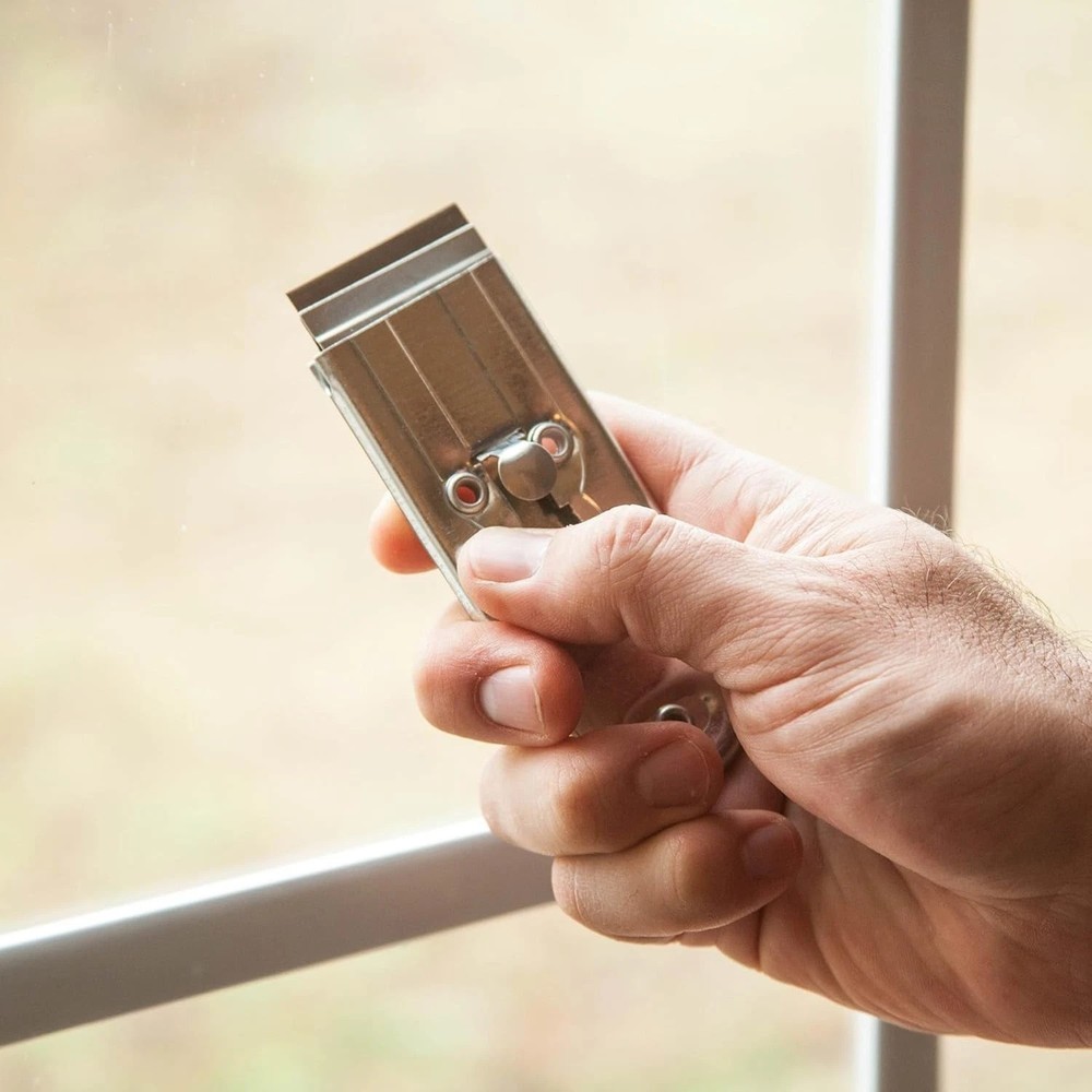 Professional Grade Push/Pull Scraper - Classic Red, 5 Metal Blades for Precision