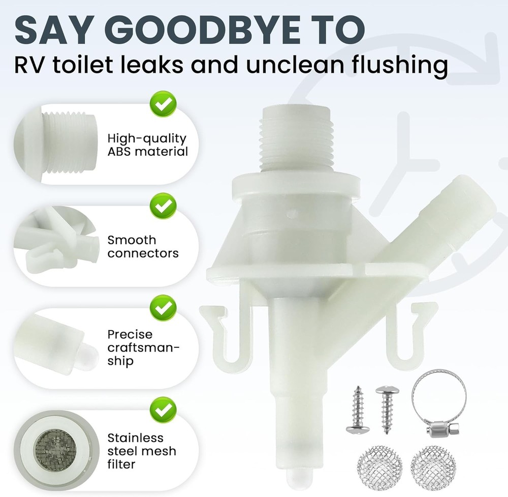 4x Plastic Water Valve Kit For Dometic 300 310 320 Series RV Toilet Repair Flush