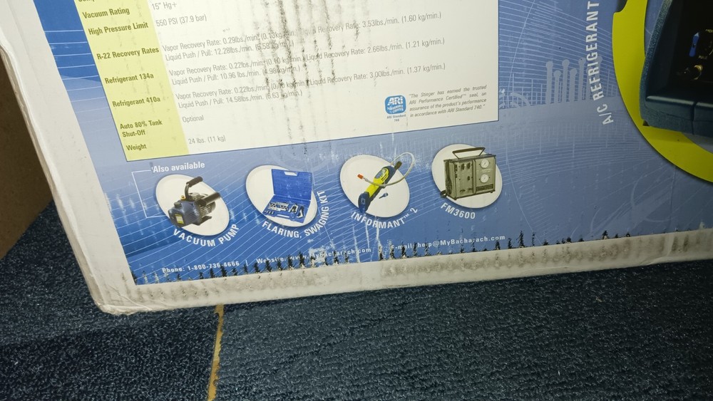 STINGER AC RECOVERY MACHINE NEW