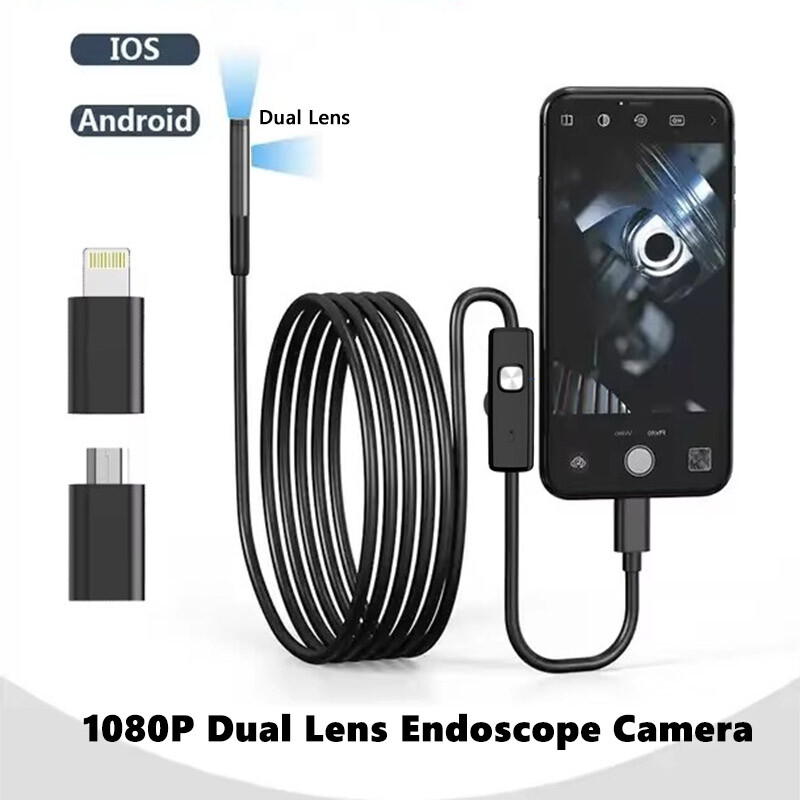 2MP Single/Dual Lens Waterproof Endoscope Camera Borescope for Iphone Android US