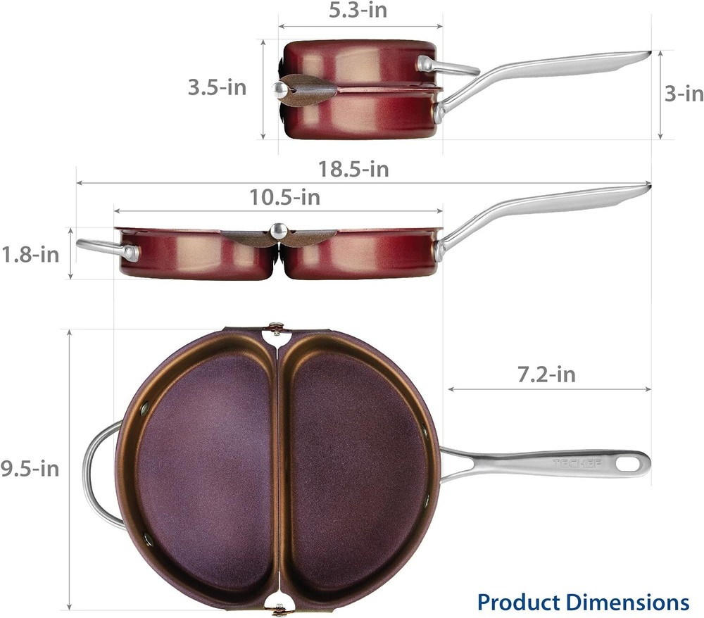 - Frittata and Omelette Pan, Double Egg Pan (PFOA Free) [Renewed/Refurbished]