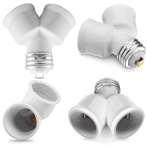 4 Pack E26 Light Socket Splitter Adapter Y-Shape Lamp Holder Converter