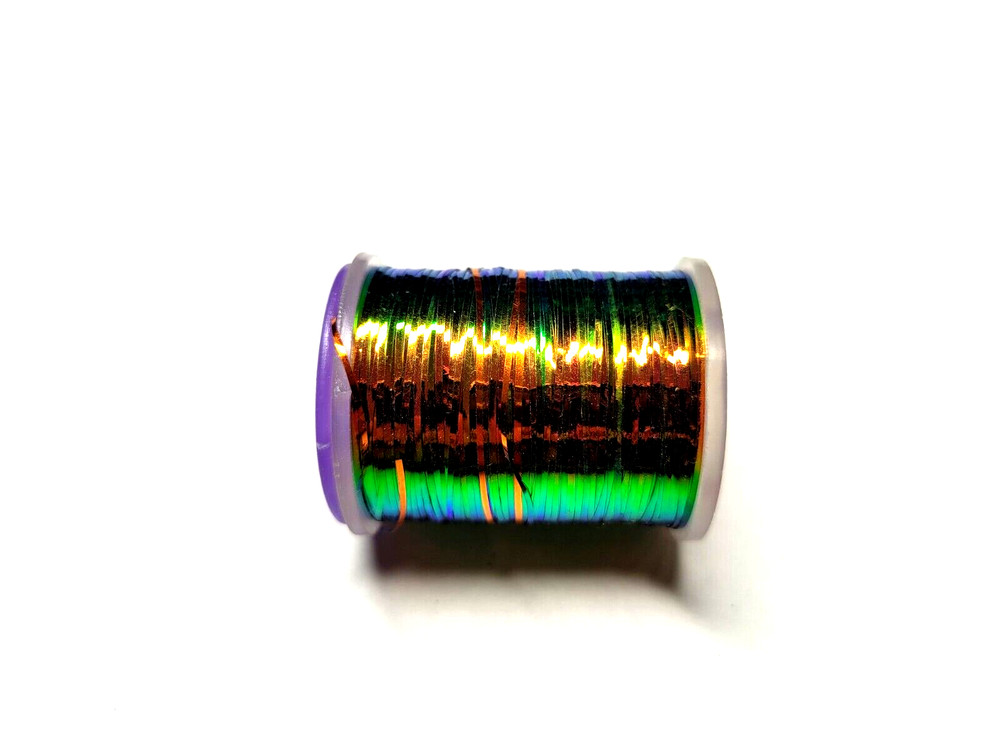 TINSEL FLASH - 2 Tone Peacock - .5mm & 1mm - Perdigon Wrap - Fly Tying Materials