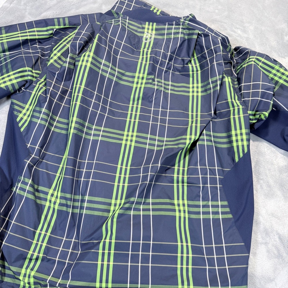 Zero Restriction Tour Series Mens Large Golf Windbreaker Pullover Plaid READ!