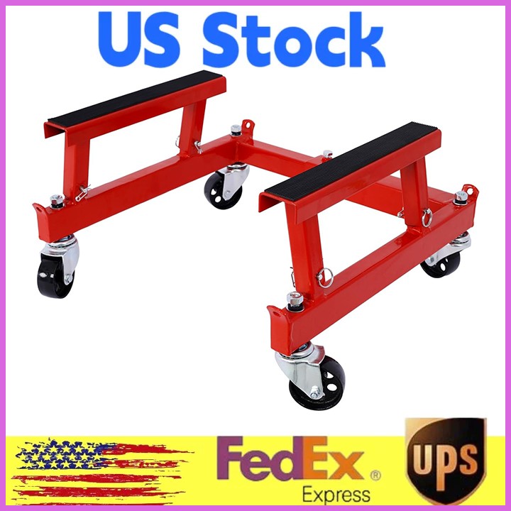✨NEW Motorcycle Engine Cradle Dolly,1500Lbs Adjustable Width &Height,Rubber Pads