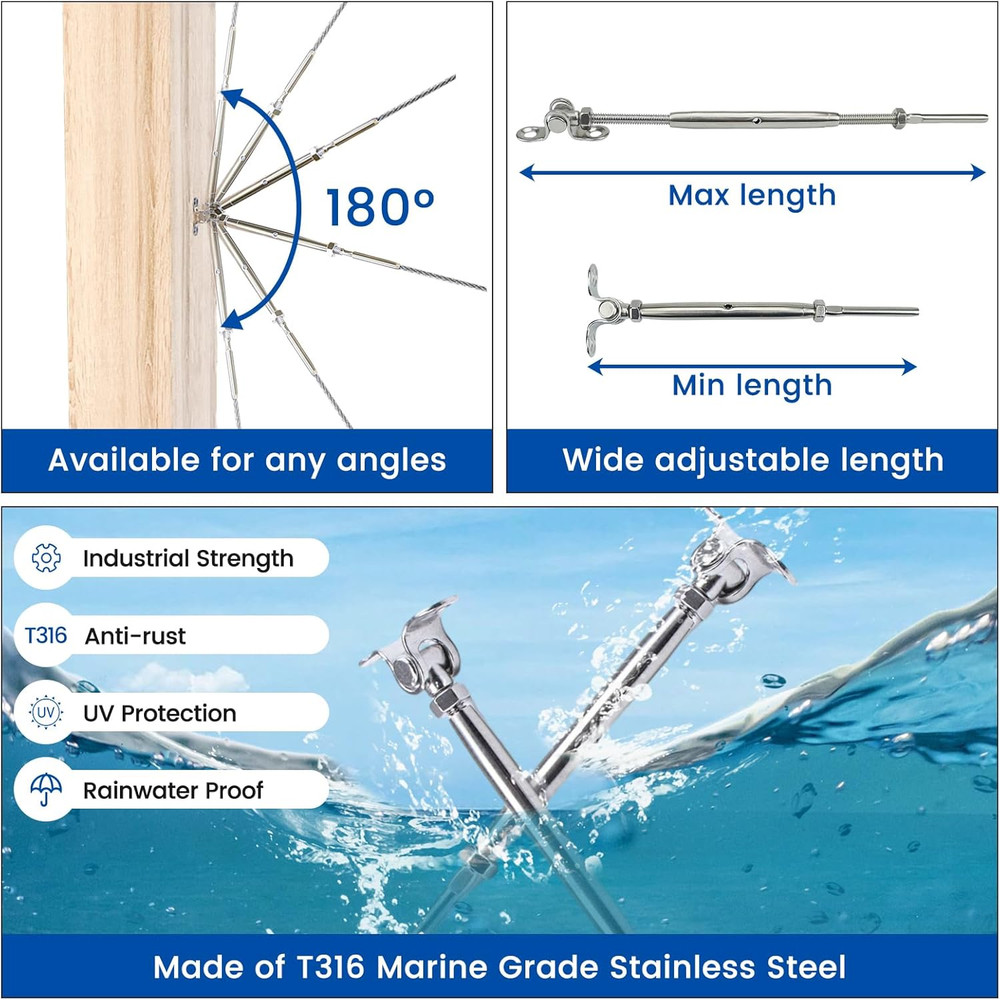 10 Pair 1/8" Cable Railing Kit with Crimping Tool - CK07 & CK12 Bundle
