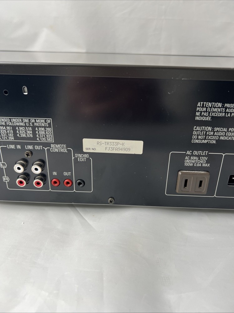 Technics RS‑TR333 Dual Cassette Deck – Clean – Untested – No Power Cord
