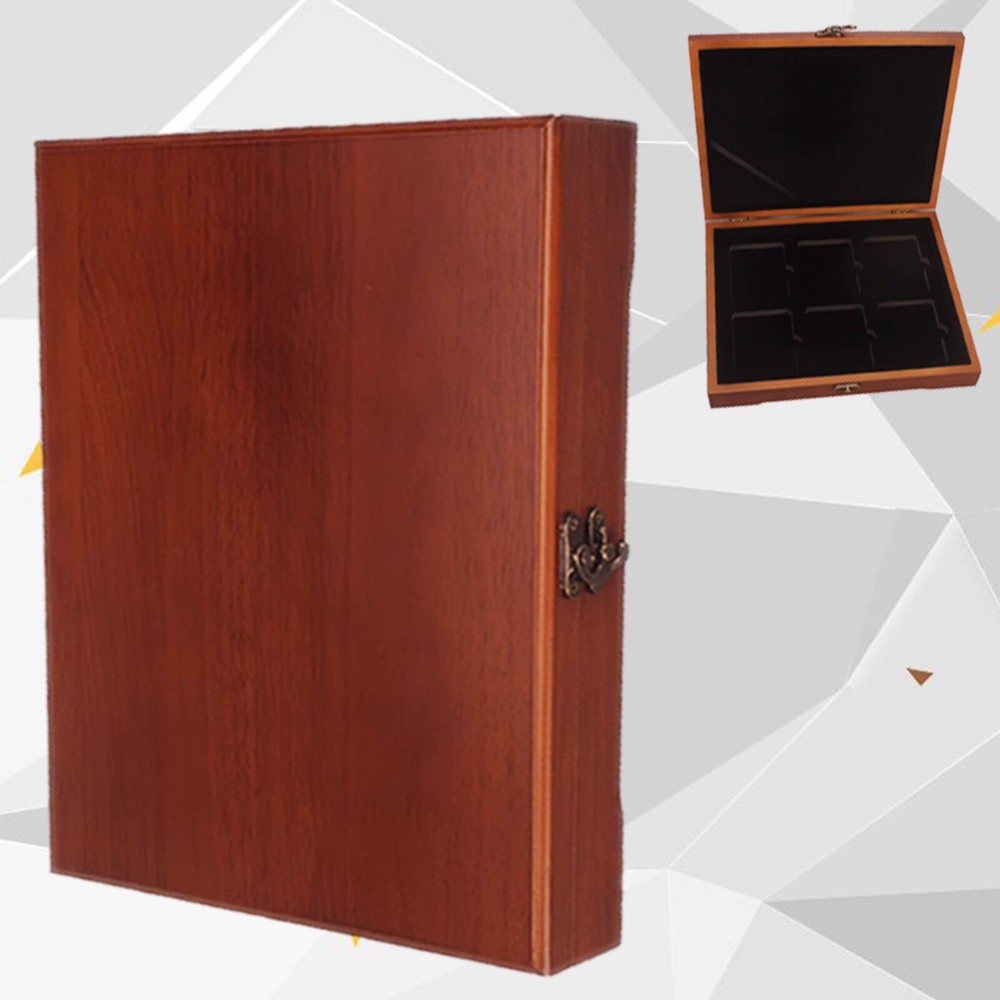 Coin Slab Storage Box Solid Wooden Display Case fit 6 Certified PCGS NGC Holders