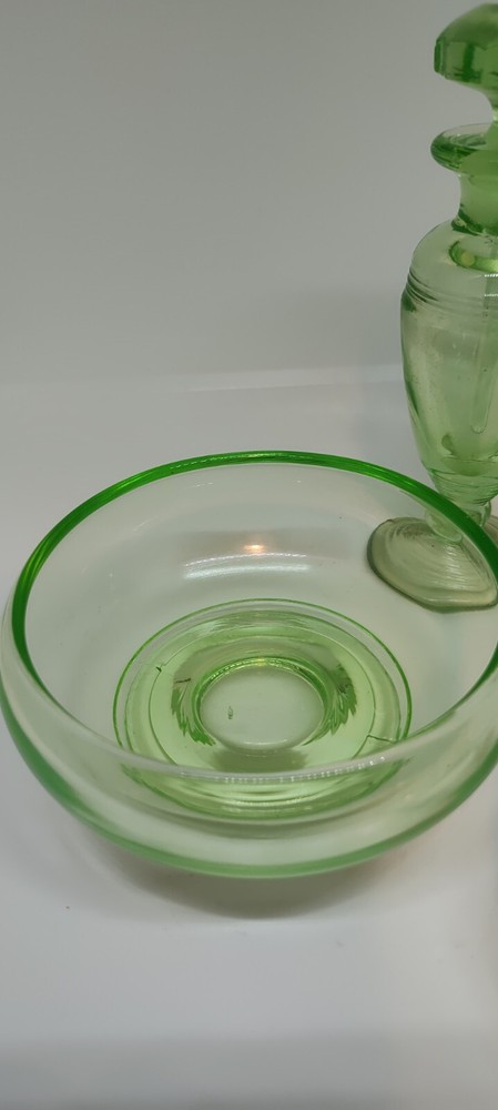 Vintage Vaseline Dresser Set
