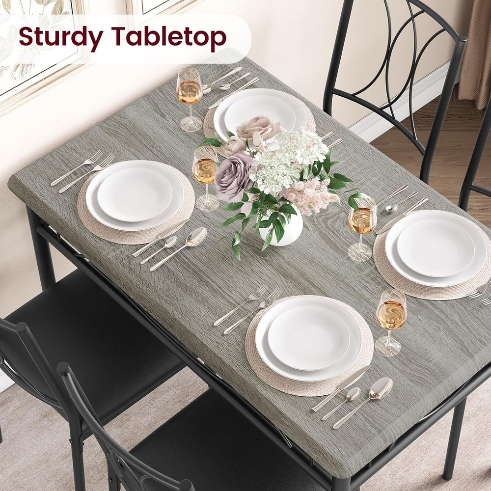 Dining Table Set for 4, Ktichen Table with 4 Chairs for Kitchen & Dining Room