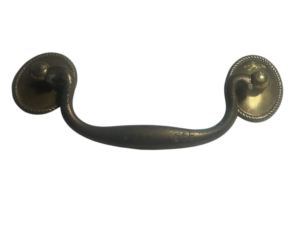 ANTIQUE BRASS CABINET CUPBOARD DRAWER BAIL DROP SWAN NECK PULL SWING HANDLE