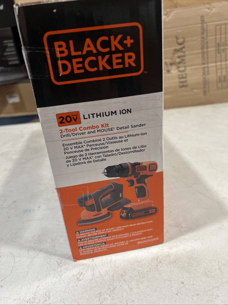 BLACK+DECKER 20v 2-Tool Power Tool Combo Kit, New Drill /driver & Mouse Sander