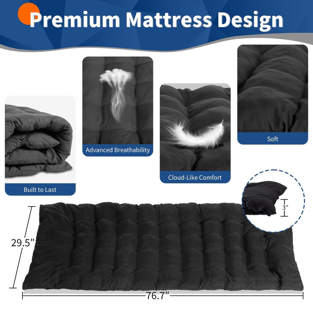 Folding Camping Cot Bed with Soft Pad, Portable Outdoor Cot