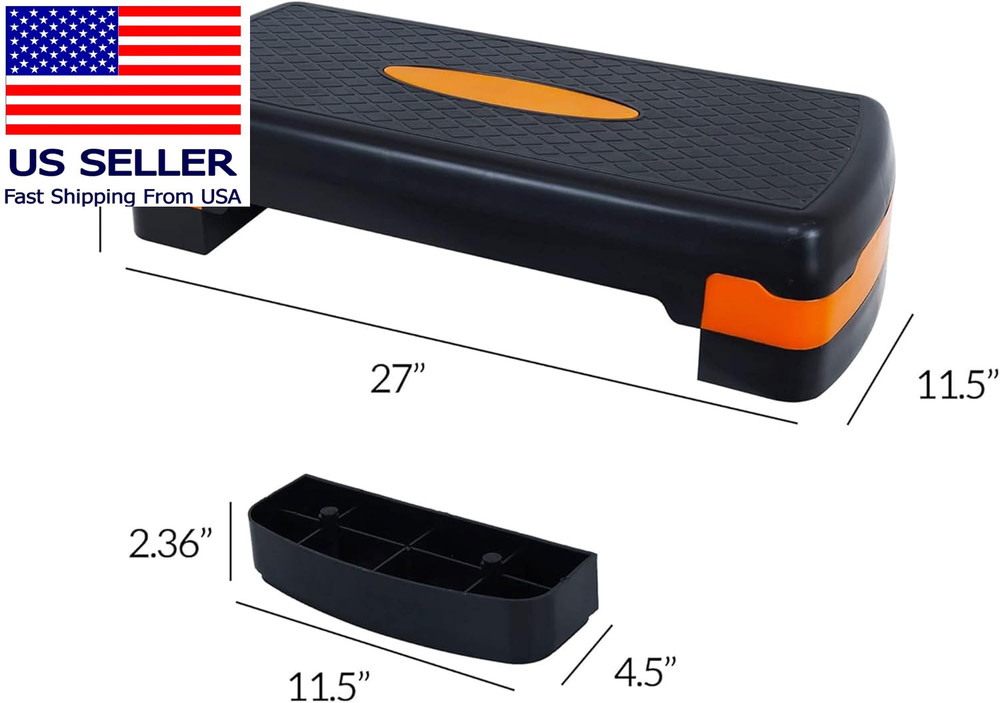 Adjustable Workout Aerobic Stepper Step Platform Trainer, 27-Inch, Multiple Colo