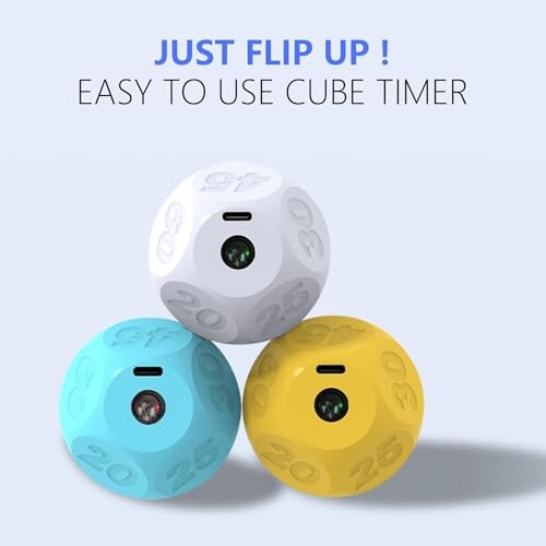 Cube Kitchen Timer - Rechargeable Countdown Timer with 1-3-5-10-15-20-30 Blue