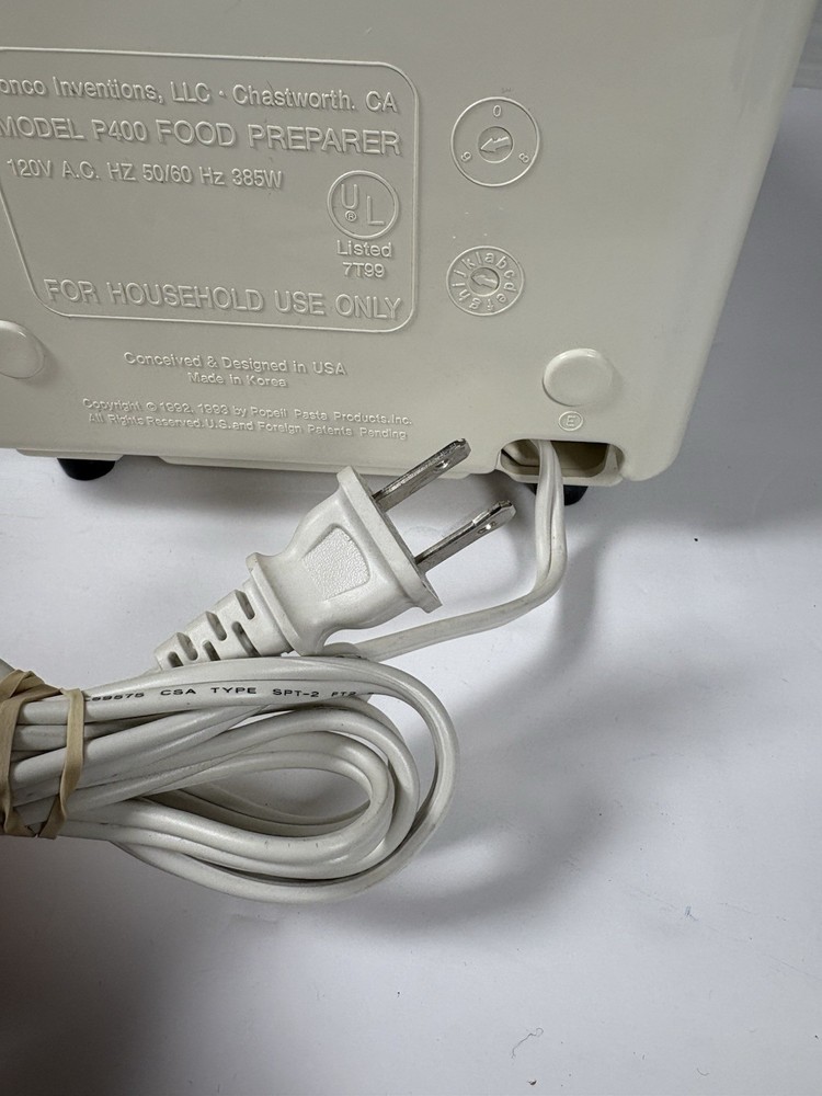 Popeil Pasta Maker P400 Motor Base Unit Only Replacement Working Ronco