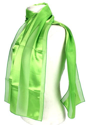 Scarf - Satin Solid - Stripes - Lime - SF-AO001LM