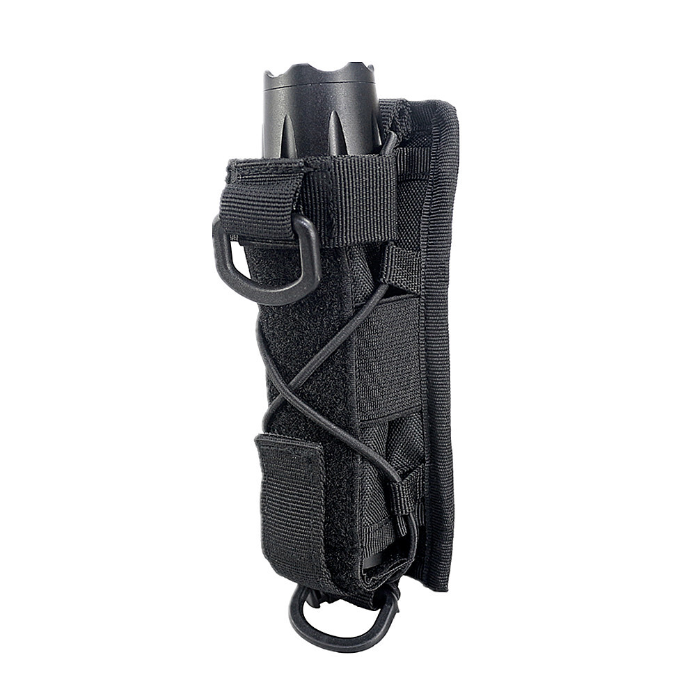 Tactical Open-top Molle Flashlight Holder for Belt 360 Degrees Rotatable Holder