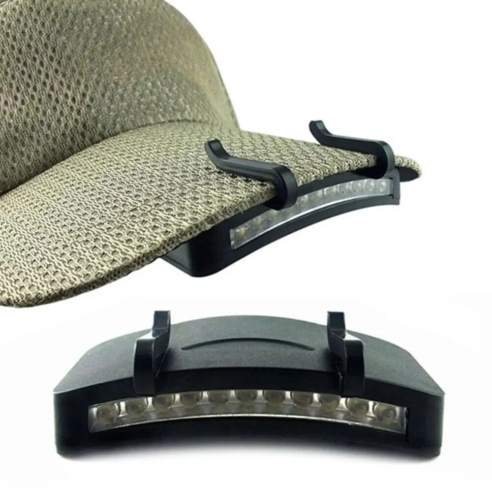 LED Cap Clip Light for Night Walking & Running, Secure Fit on Most Hat Brims