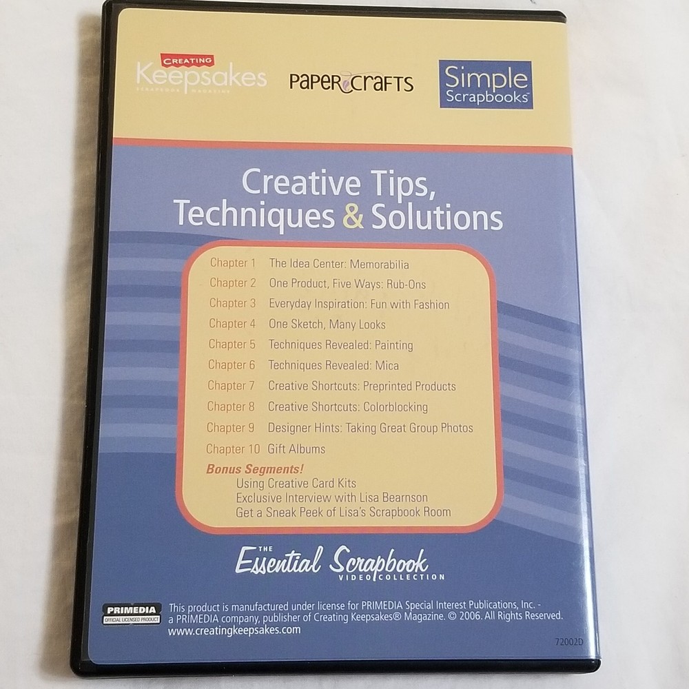 Creating Keepsakes CREATIVE TIPS, TECHNIQUES & SOLUTIONS DVD-ROM Scrapbooks -G