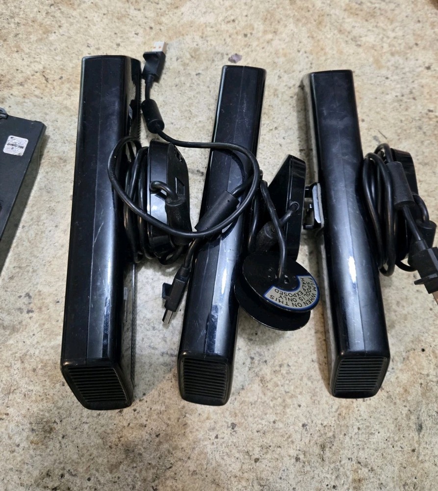 3 Microsoft Xbox 360 Kinect Sensor Bars & 60GB Hard Drive Used & Untested Bundle
