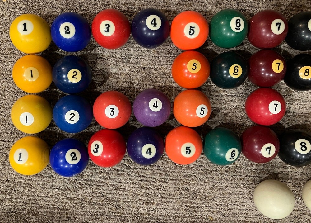 Lot 56 Billiard Pool Balls Assorted Used