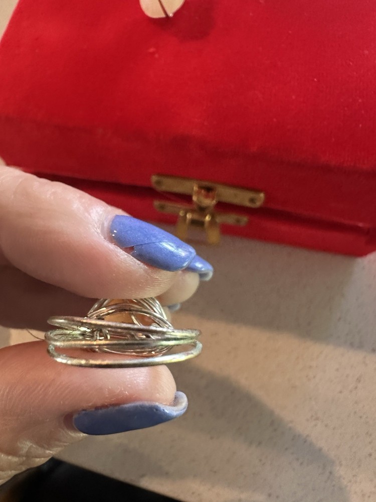 4 Handmade Crystal Rings See Descrip