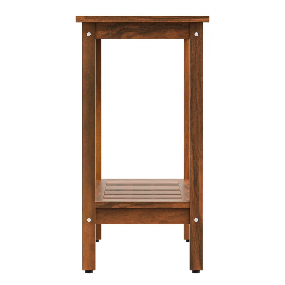 2-Shelf Console Table 48" Patio Side Accent Table Multifunctional w/Foot Sliders
