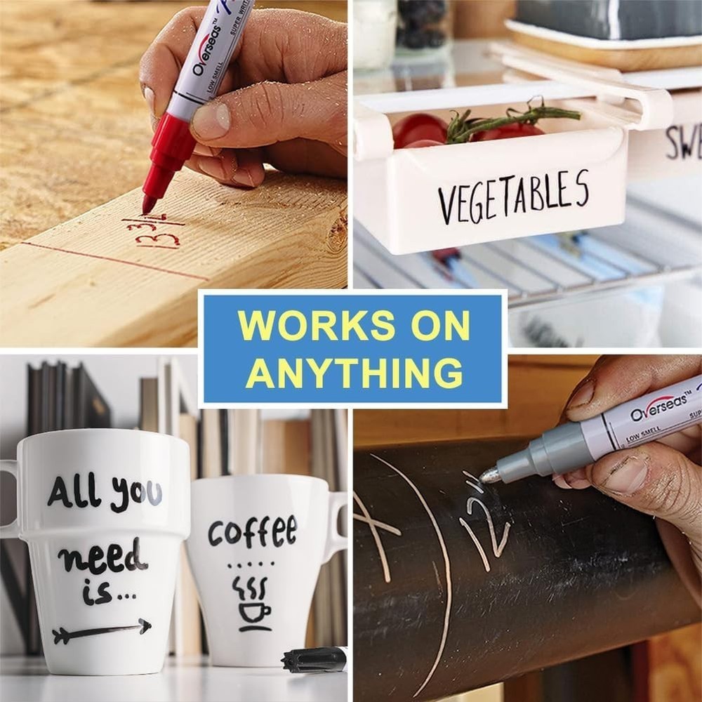 Versatile Red Paint Markers - Quick-Drying, Medium Tip for Multiple Surfaces