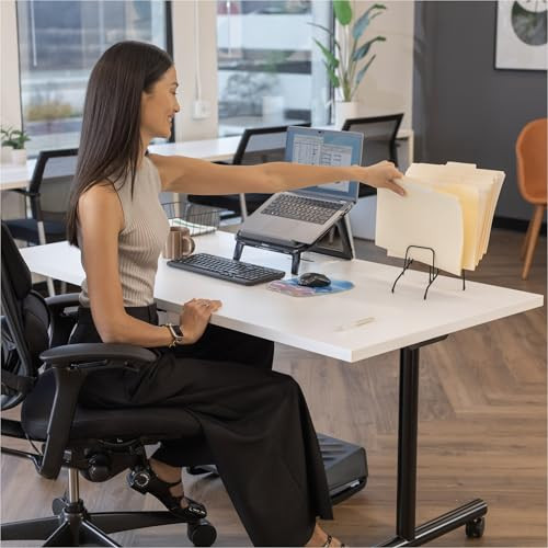 Step File Junior Wire Organizer Rack, 6 Sections, Black (72613)