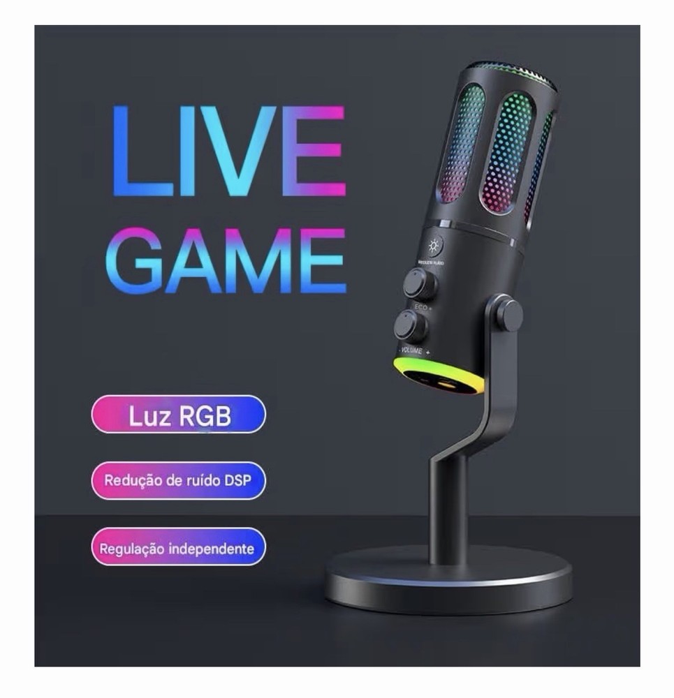 USB Desktop Streaming Microphone. RGB Lights. Echo Control For Gaming/Streaming