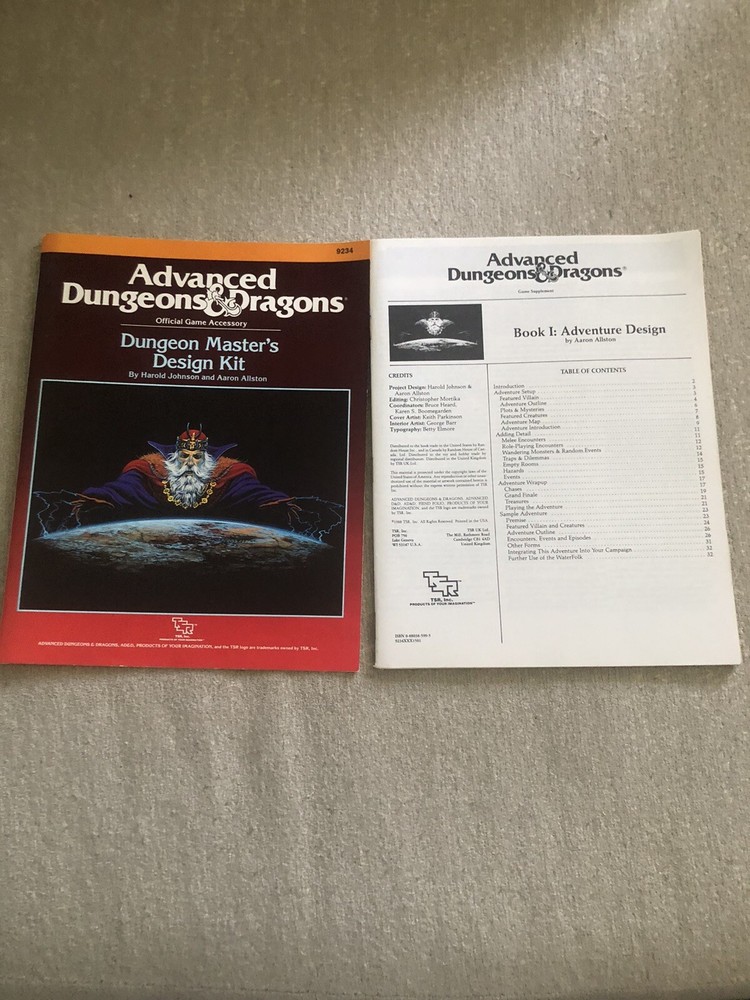 Advanced Dungeons & Dragons - Dungeon Masters Design Kit 9234 - TSR 1988
