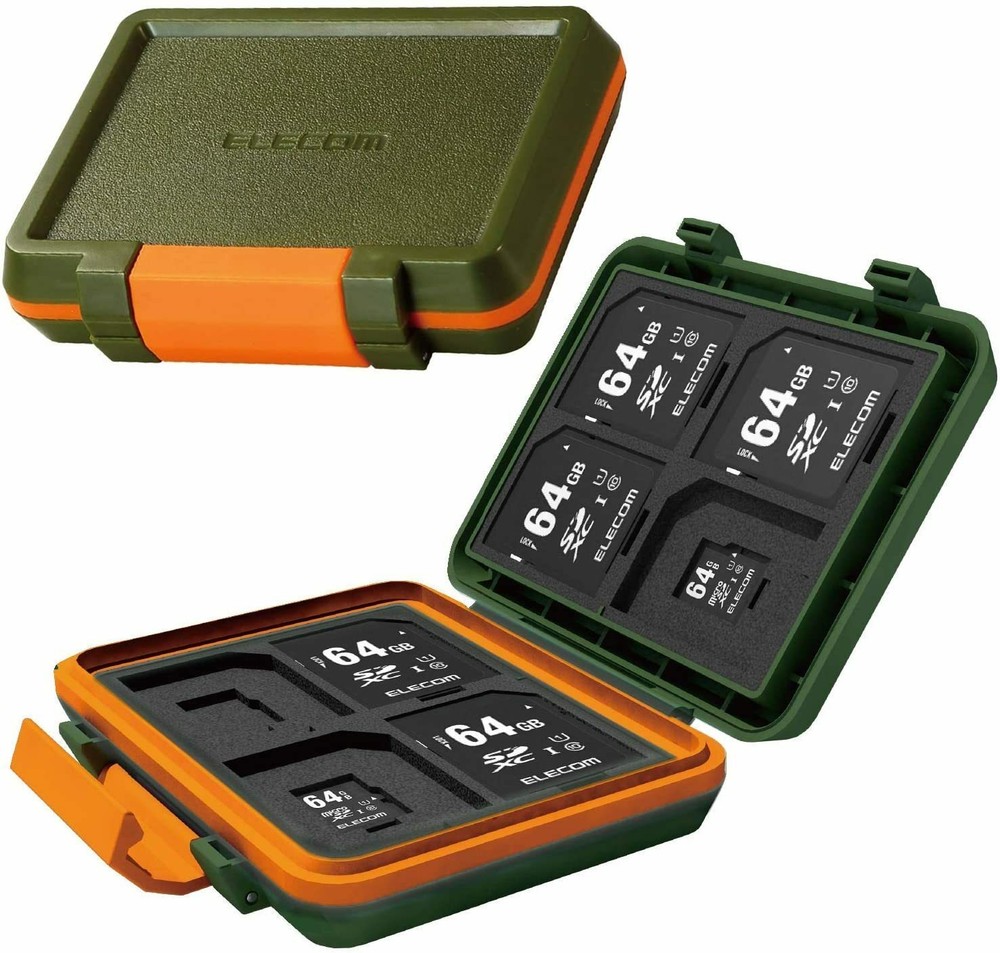Elecom Memory Card Case SD8 Sheets MicroSD8 Pieces Storage Shock Resistant