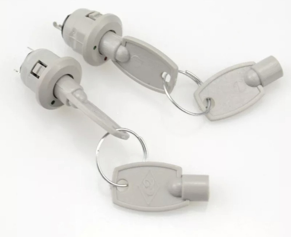 2 Sets Key Switch OFF ON 12mm Lock toggle lock security electronic - 125v