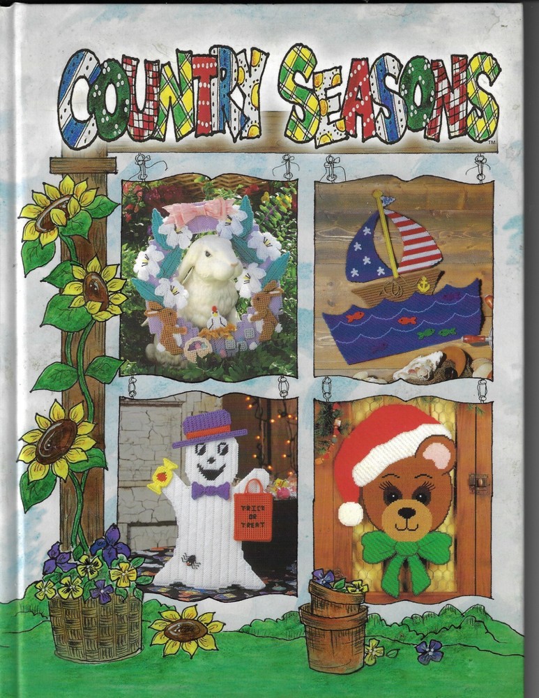 "COUNTRY  SEASONS"    plastic canvas PATTERN  BOOK  38 Patterns  (#437)