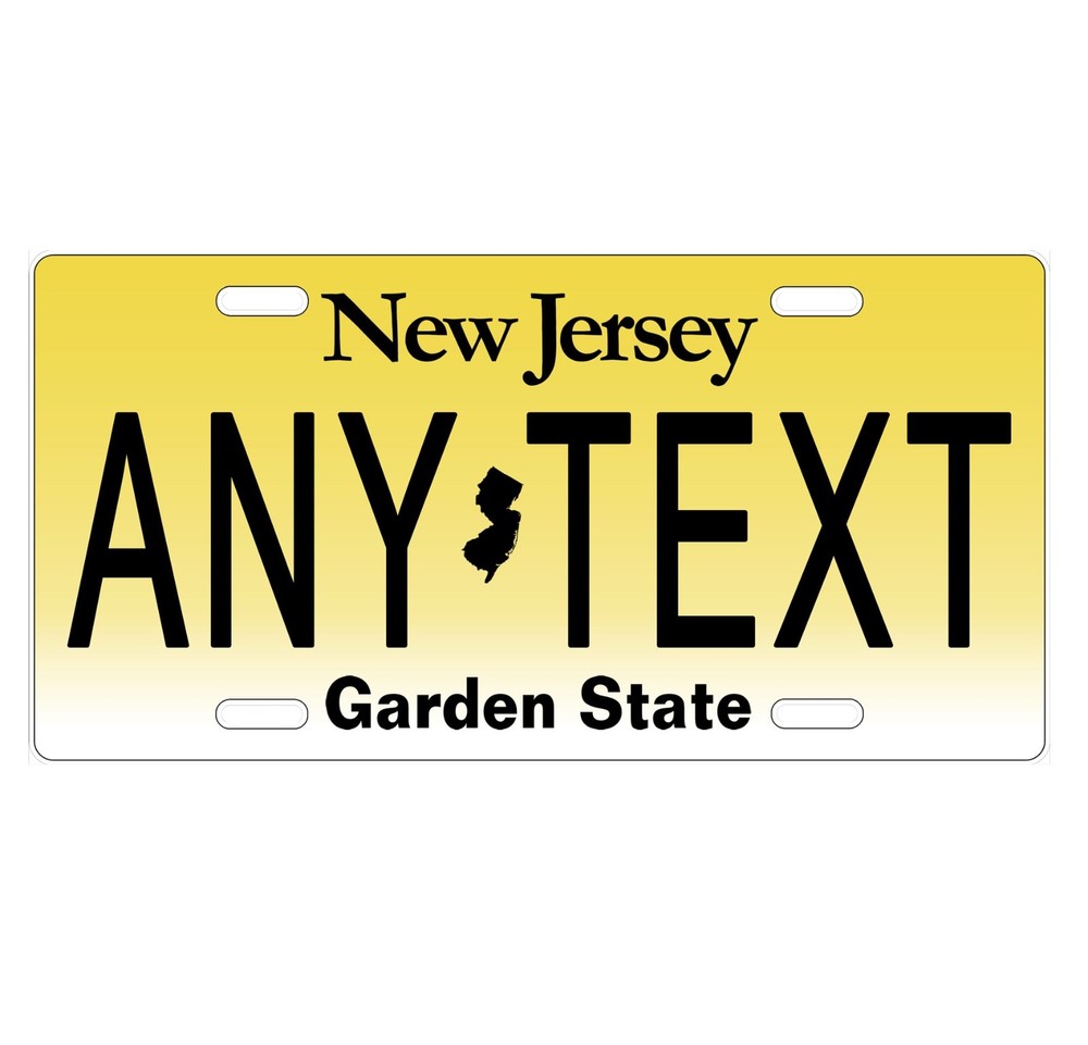 Novelty, Personalized State License Plates-New Jersey. Three Sizes Available