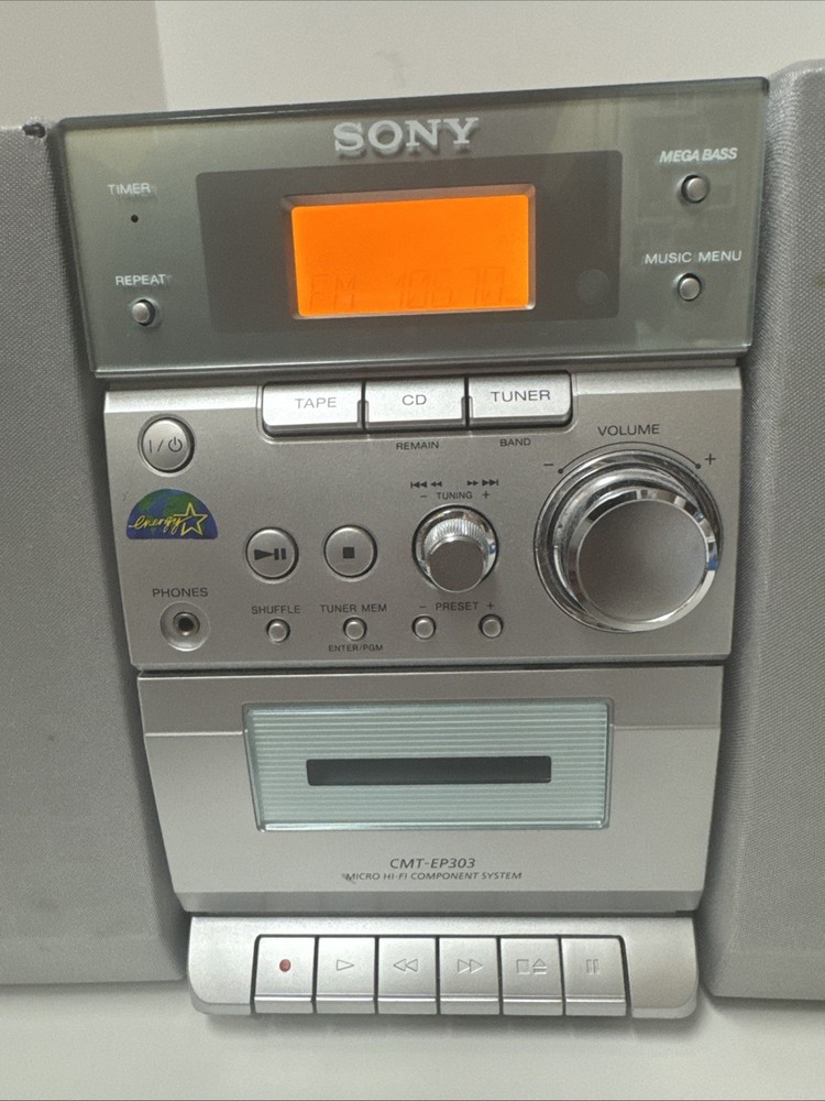 Sony CMT-EP303 Micro HiFi System Stereo - CD Cassette Player w/ Remote Nice!