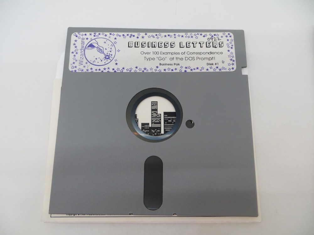 5.25" Floppy Disk BUSINESS LETTERS Vintage Computer Program Disc #1 Wizardware