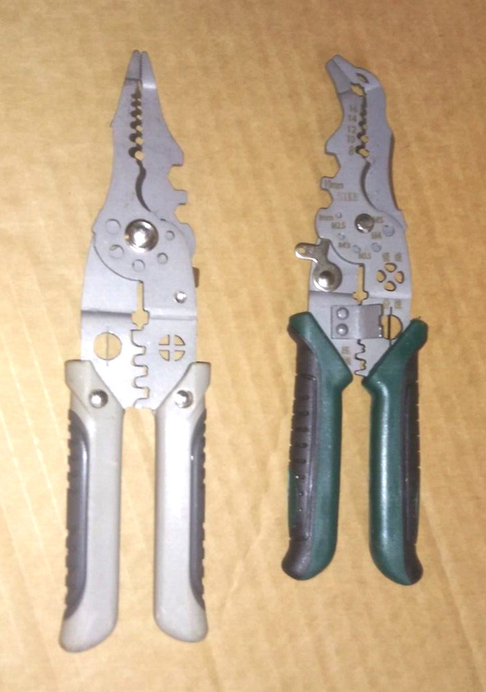 LOT OF 2 Multi-function Wire Strippers Electrical, 9-in-1 Wire Cutter