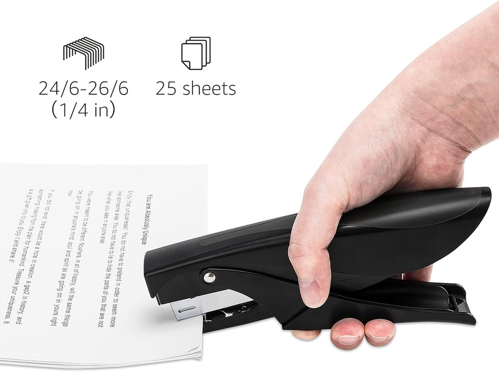 Hand Held Plier Stapler, 25 Sheet Capacity,Heavy Duty Staper,Black