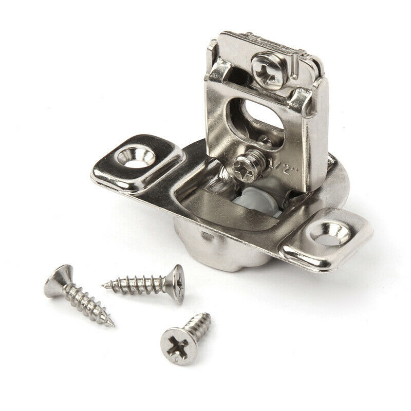 50Pack 1/2" Overlay Soft Close Face Frame 105° Compact Cabinet Hinge Handware US