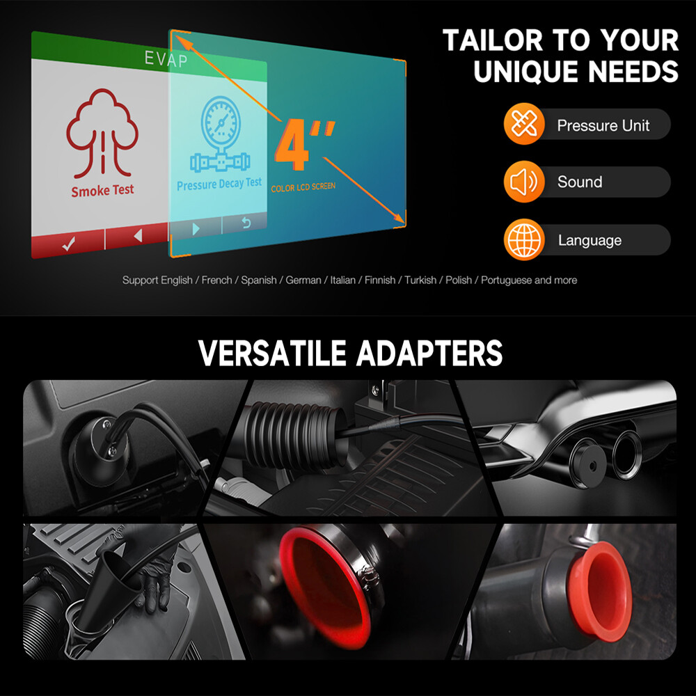 Car Leak Detector Dual Mode Leak Diagnostic Tool for EVAP & Turbo System Testing