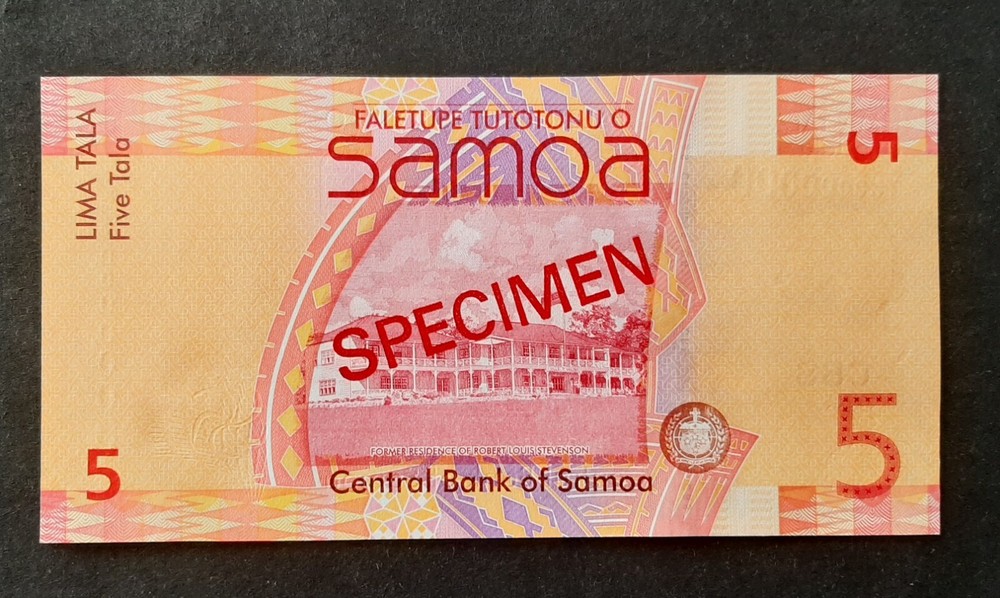 Samoa p-38, UNC, 5 Tala, 2012, SPECIMEN !!