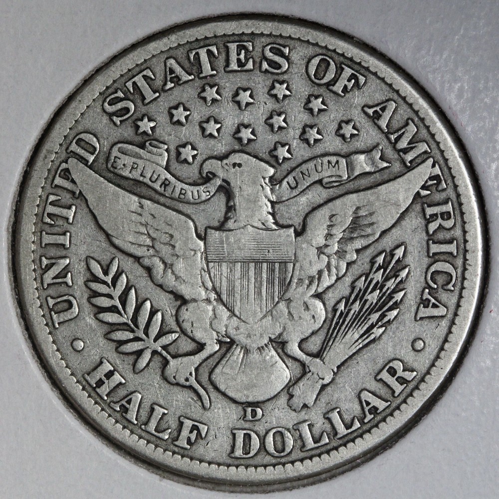 1907-D Barber Silver Half Dollar FINE E311 ZYCP