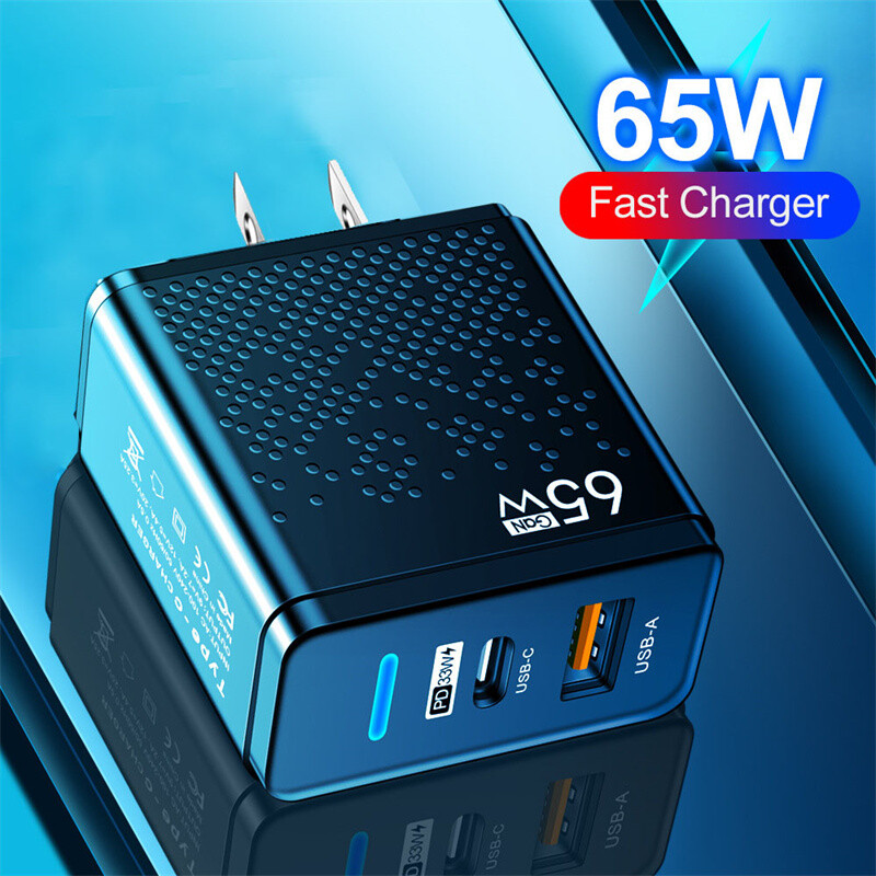 65W Super Fast Charging USB Type C Wall Charger For Samsung iPhone Android Phone