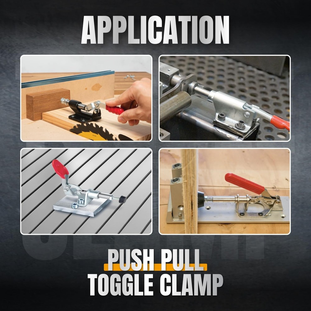 POWERTEC 2PK Push Pull Toggle Clamp, 500lbs Holding Capacity, 305cm, 2pk