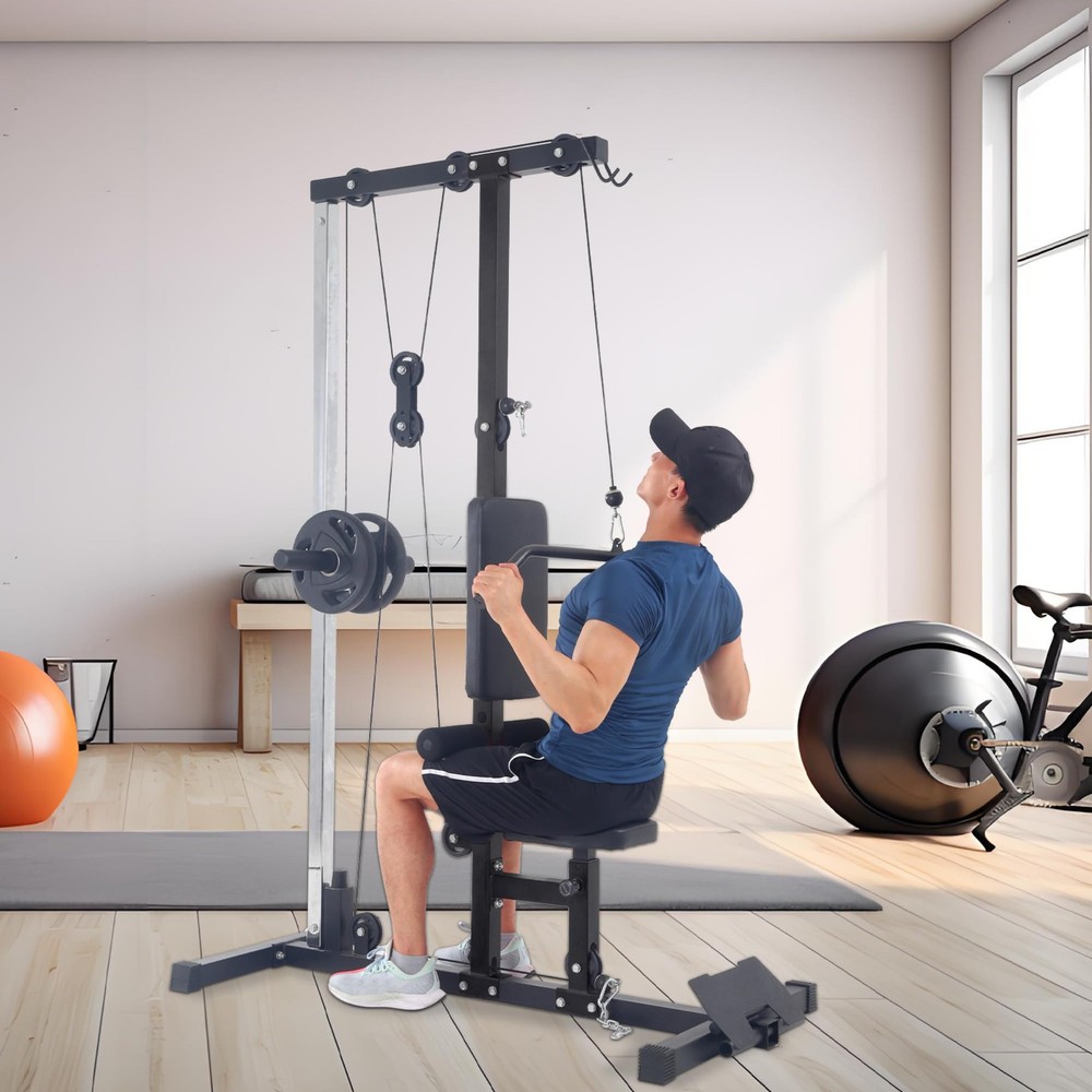 ⭐LAT Pulldown Pulley Machine,Cable Attachment Station W/Adjustable Leg Support