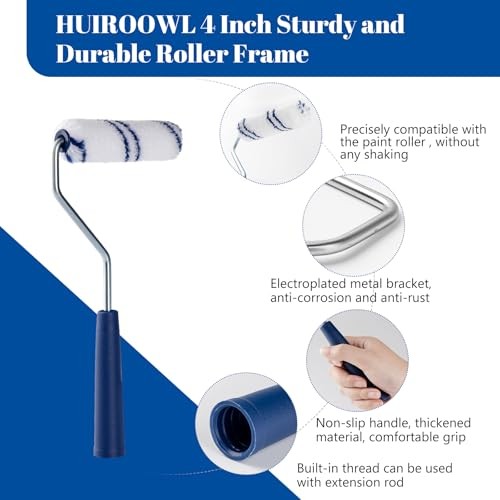 100 Pack 4 Inch Microfiber Paint Roller, 4 Inch Paint Roller Kit, 100 Pack
