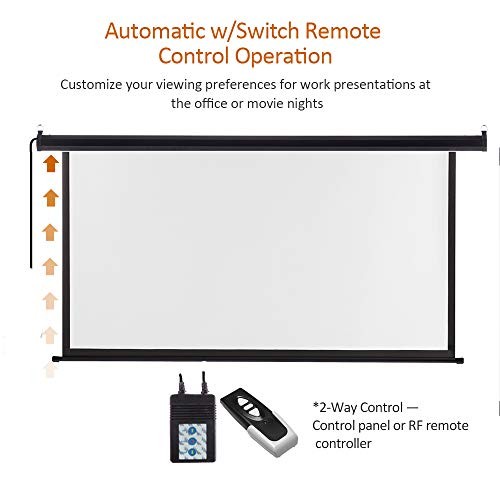 Auto Motorized Projector Screen with Remote Control, 120 inch, 120 Inch Black