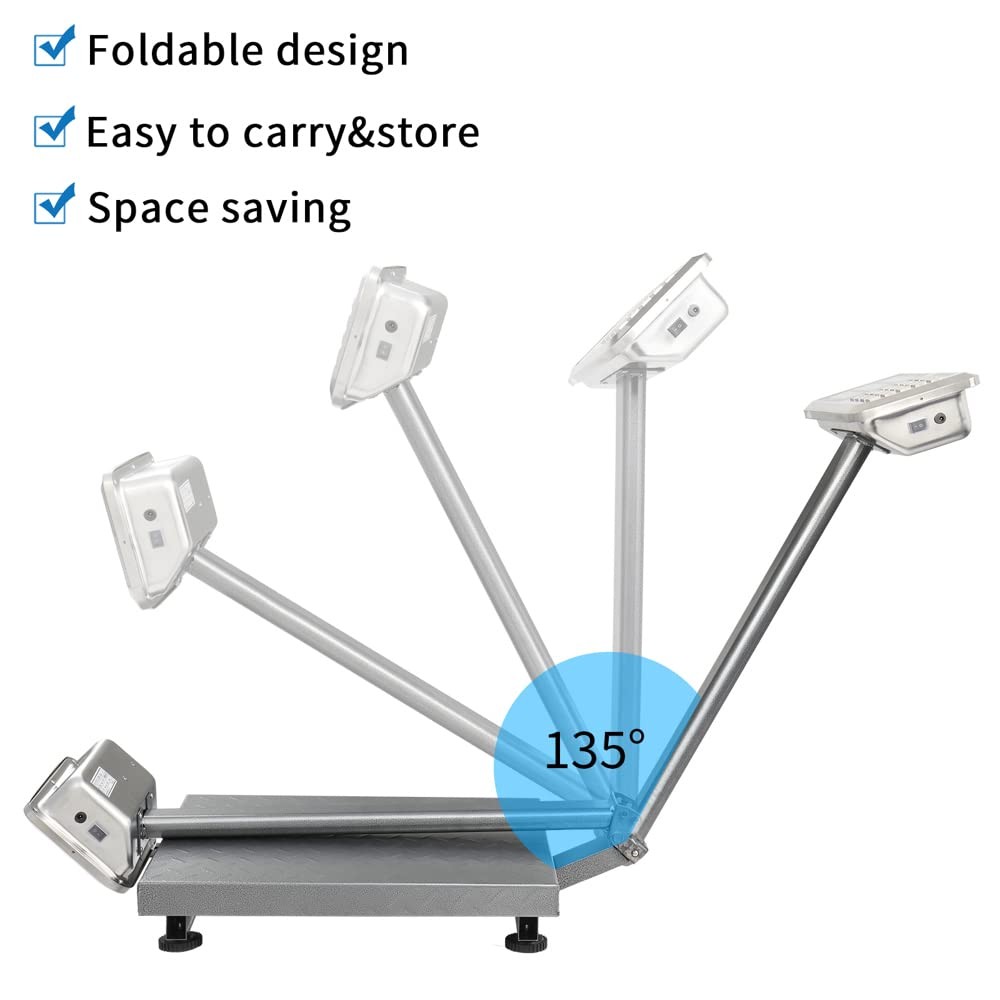 661lbs Electronic Platform Scale Stainless Steel High-Definition LCD Display